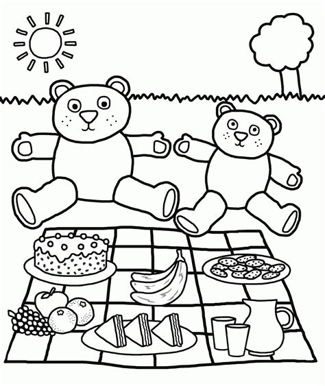Picnic Coloring Pages Printable